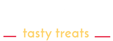 Flows Tasty Treats brand logo in white text on green background