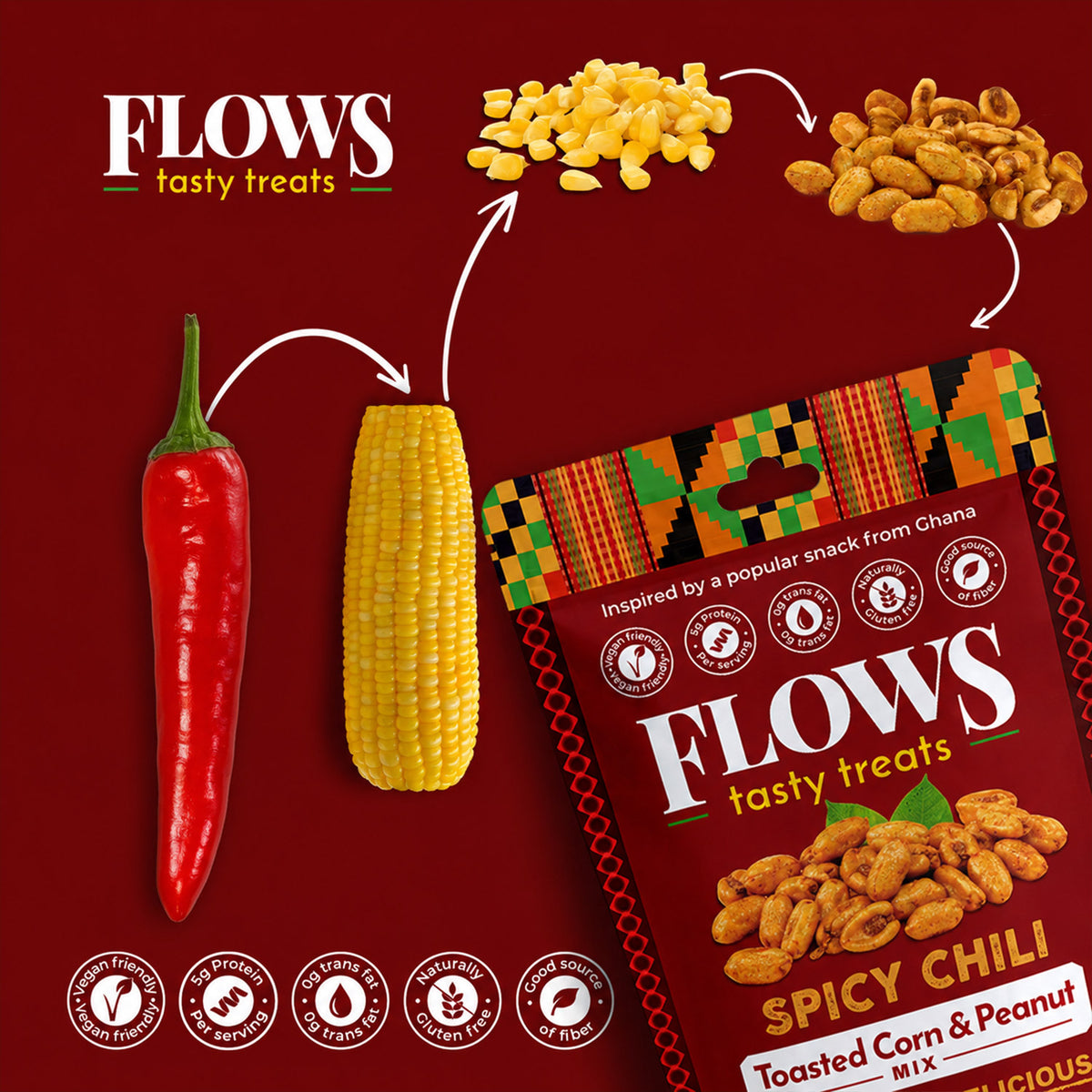 Toasted Corn and Peanut Mix Spicy Chili (8oz Pack of 2)